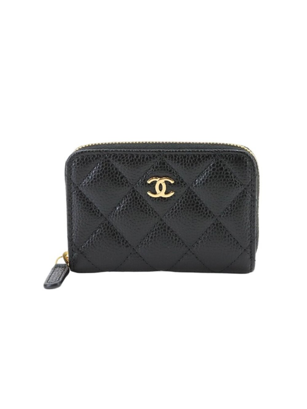 Chanel Quilted Classic Zip Coin Purse Caviar Leather Black